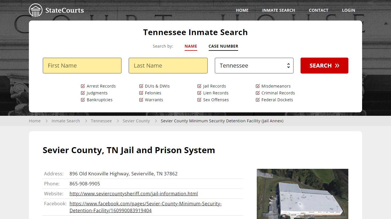 Sevier County Minimum Security Detention Facility (Jail Annex) Inmate ...